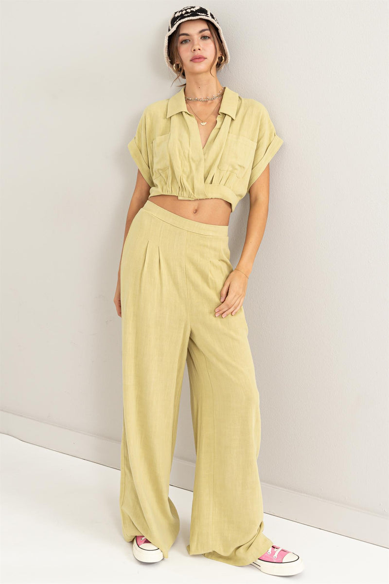 SOLID GREEN BELL BOTTOM PANTS FOR WOMEN at Rs 249 in Surat